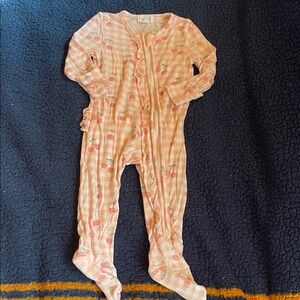 Angel Dear pink Checkered with cherries Kids Footie